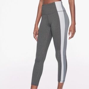 Athleta Salutation Colorblock Asymmetrical HighRise Powervita 7/8 Yoga Legging L
